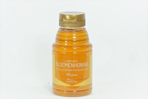Knijpfles Nederlandse Bloemenhoning 375gram
