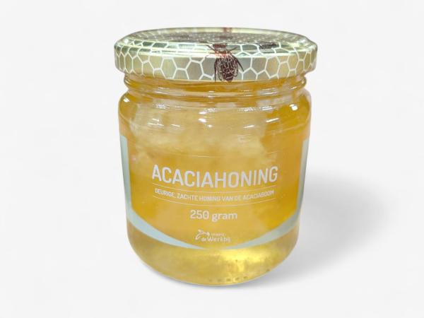 Brokhoning, raathoning aangevuld met acaciahoning, 250gram