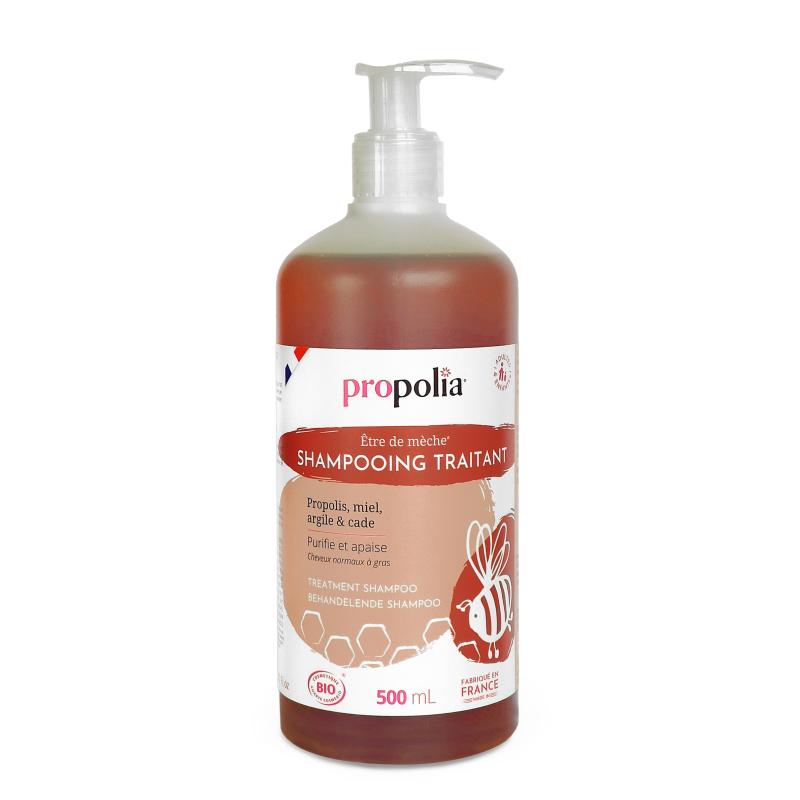 Behandelshampoo met propolis, honing en klei BIO 500ml - Propolia (pompfles)