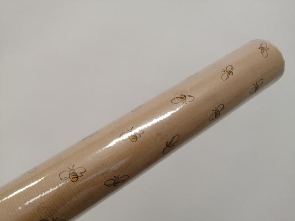 Inpakpapier met bijenopdruk rol 25m