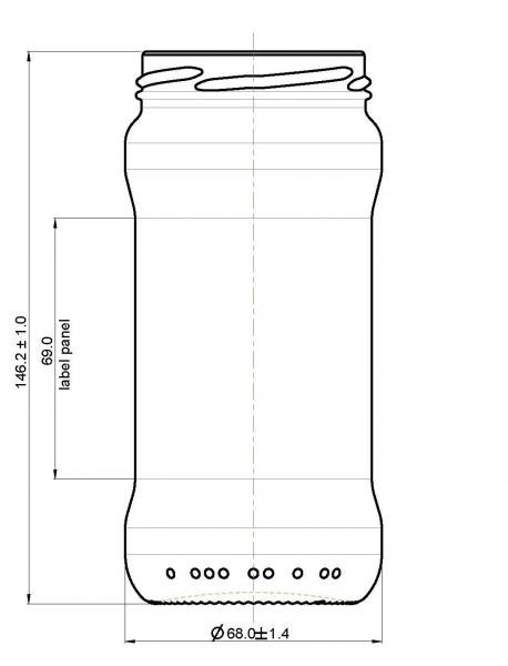 Glazen pot -rond Bobine- 370ml  per 20 stuks (450gram) -zonder deksel 63mm