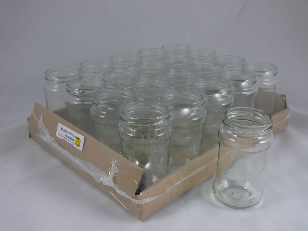 Glazen pot - rond Bobine - 315 ml - 20 stuks - (zonder deksel 63mm)