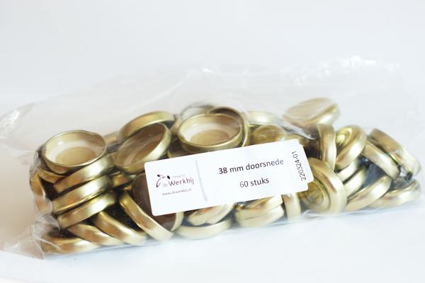 Deksel - 38mm - goud FLIP TO - 30 stuks