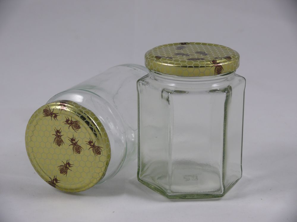 Deksel - 63mm - beecebele - raat met bij TO - 60 stuks