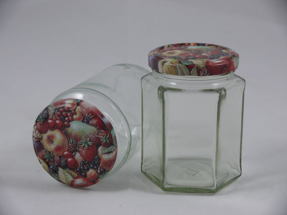 Deksel - 63mm - tutti frutti - fruit decor TO - 60 stuks